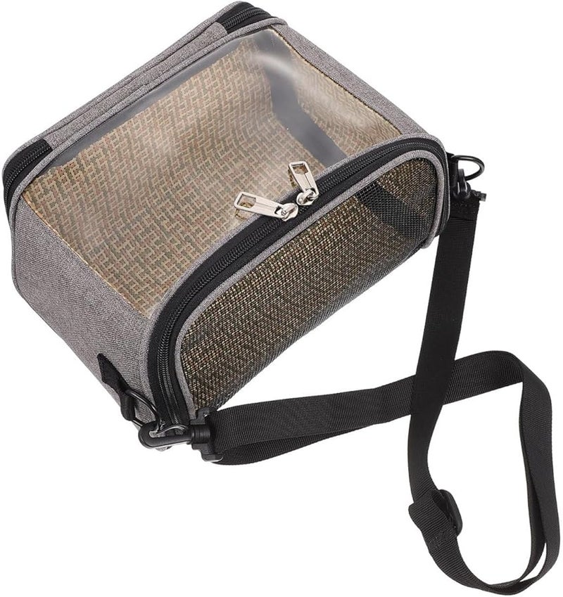 Gray Lightweight Parrot Carrier Bag with Breathable Mesh Portable Travel Cage for Small Birds - Image 1